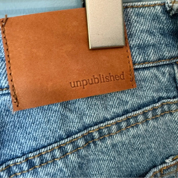 Unpublished Anthropologie Hi Rise Loose Stacked Leg Jeans in Highland. NWT. 28 - Picture 11 of 14